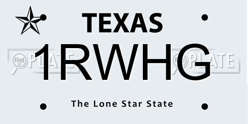 1RWHG Texas License Plate
