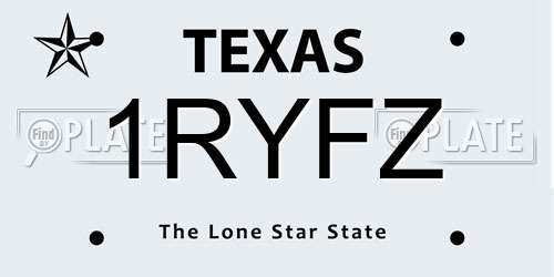 1RYFZ Texas License Plate