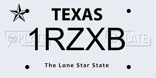 1RZXB Texas License Plate