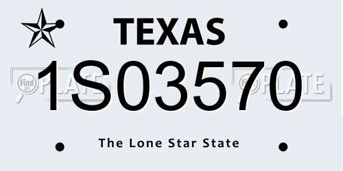 1S03570 Texas License Plate