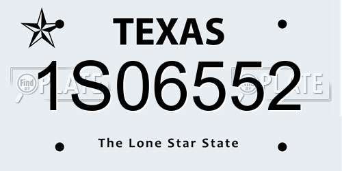 1S06552 Texas License Plate