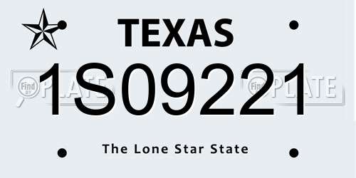 1S09221 Texas License Plate