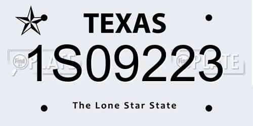 1S09223 Texas License Plate