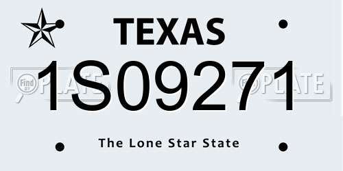 1S09271 Texas License Plate