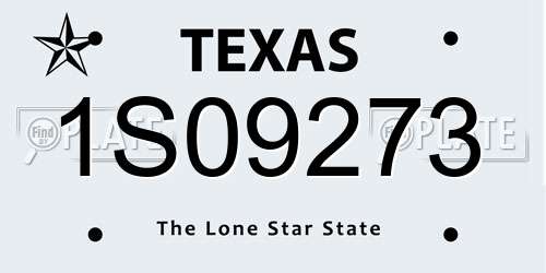 1S09273 Texas License Plate