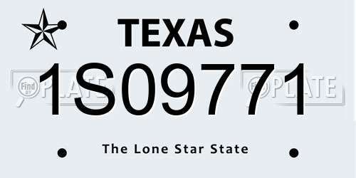1S09771 Texas License Plate