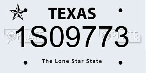 1S09773 Texas License Plate