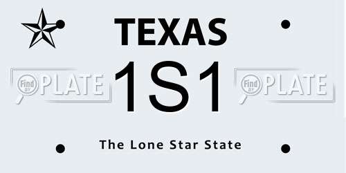 1S1 Texas License Plate