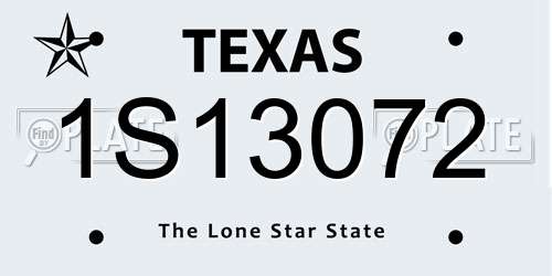 1S13072 Texas License Plate
