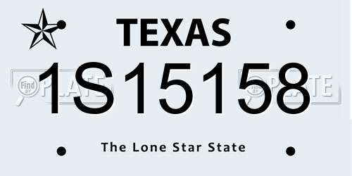 1S15158 Texas License Plate