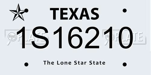 1S16210 Texas License Plate
