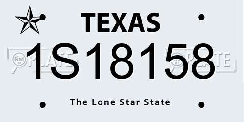 1S18158 Texas License Plate