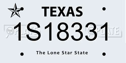 1S18331 Texas License Plate