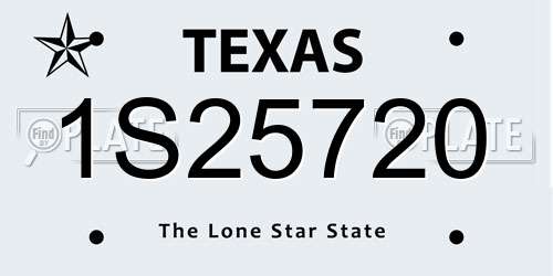 1S25720 Texas License Plate