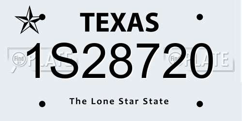 1S28720 Texas License Plate