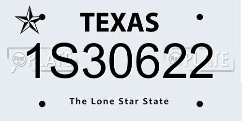1S30622 Texas License Plate