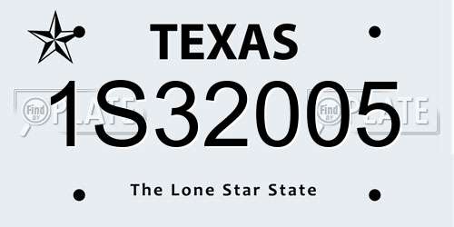 1S32005 Texas License Plate