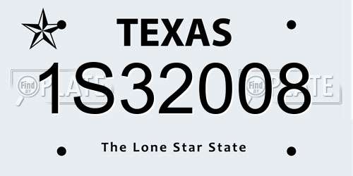 1S32008 Texas License Plate