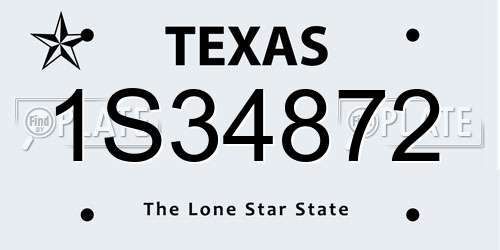 1S34872 Texas License Plate