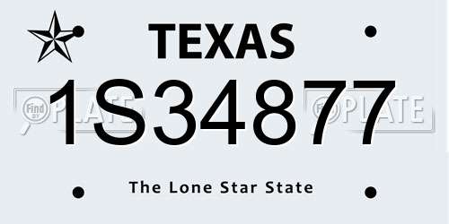 1S34877 Texas License Plate