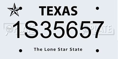 1S35657 Texas License Plate