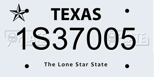 1S37005 Texas License Plate