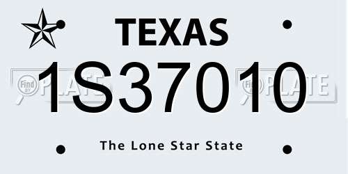 1S37010 Texas License Plate