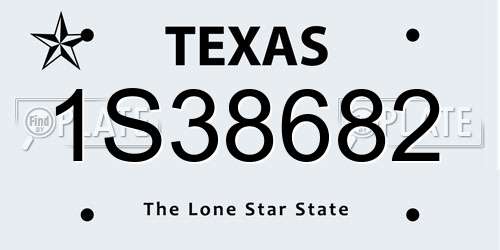 1S38682 Texas License Plate