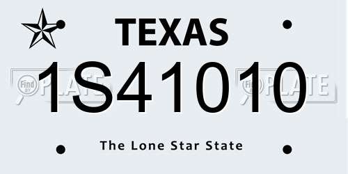 1S41010 Texas License Plate