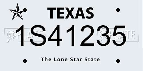 1S41235 Texas License Plate
