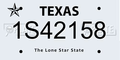 1S42158 Texas License Plate