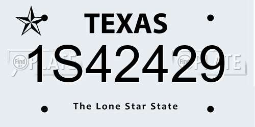 1S42429 Texas License Plate