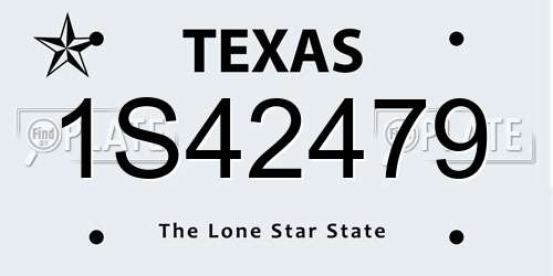 1S42479 Texas License Plate