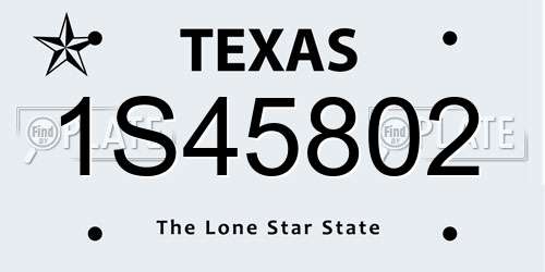 1S45802 Texas License Plate