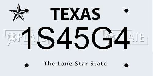1S45G4 Texas License Plate