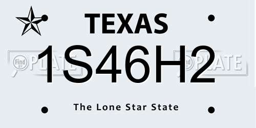 1S46H2 Texas License Plate