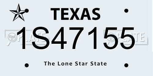 1S47155 Texas License Plate
