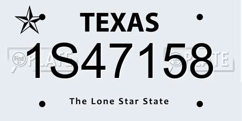 1S47158 Texas License Plate