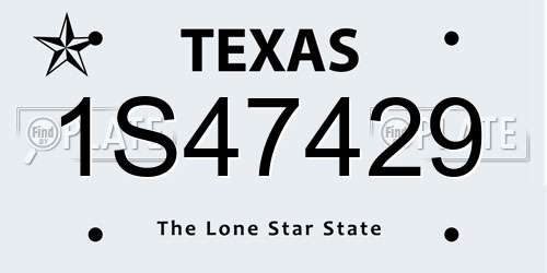 1S47429 Texas License Plate