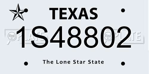1S48802 Texas License Plate