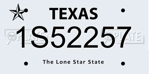 1S52257 Texas License Plate