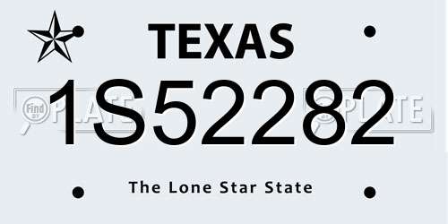 1S52282 Texas License Plate