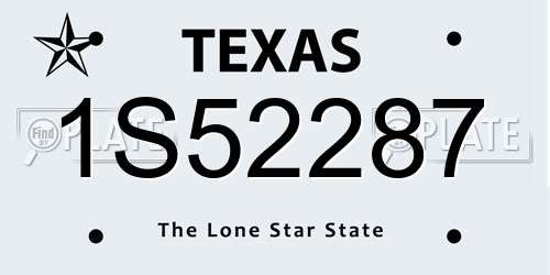 1S52287 Texas License Plate