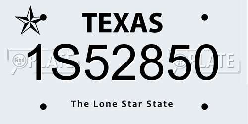1S52850 Texas License Plate