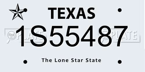 1S55487 Texas License Plate