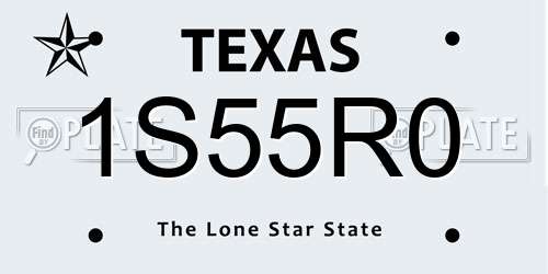 1S55R0 Texas License Plate