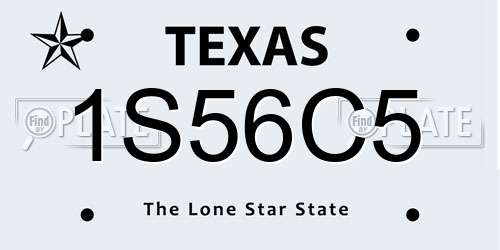 1S56C5 Texas License Plate