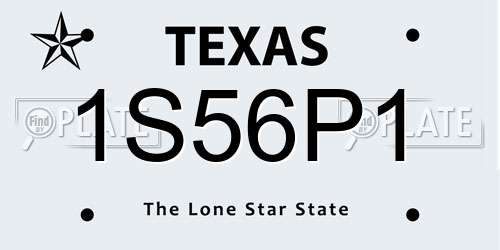 1S56P1 Texas License Plate