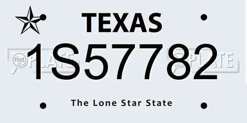 1S57782 Texas License Plate