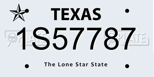 1S57787 Texas License Plate